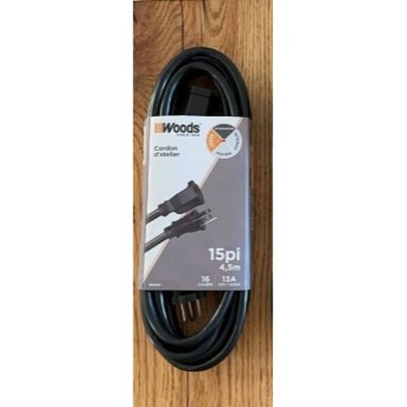 New Extension Cord (15 foot Black) - Picture 1 of 1